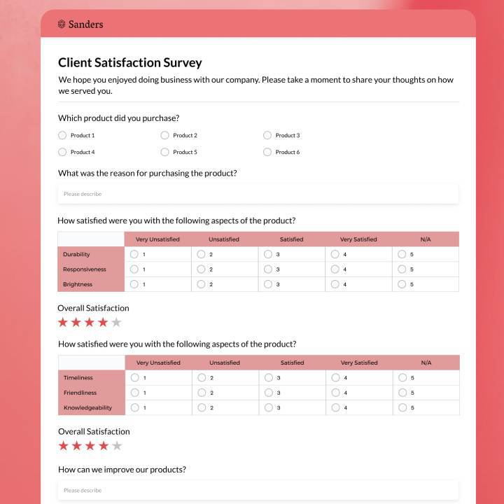 Client Satisfaction Survey