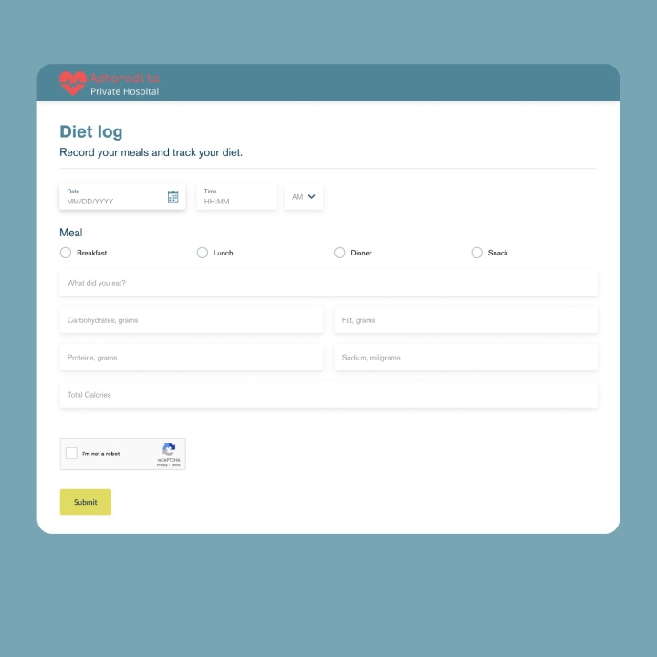Diet Log Form