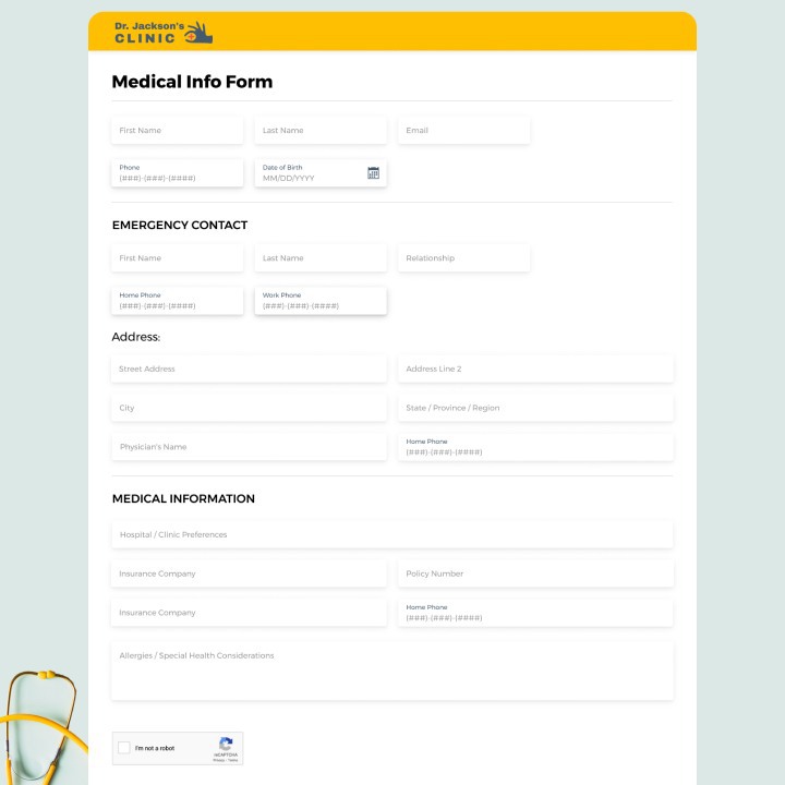 Medical Info Form