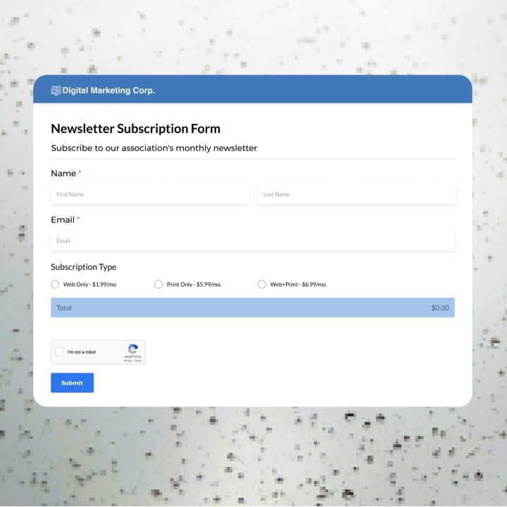 Newsletter Subscription Form