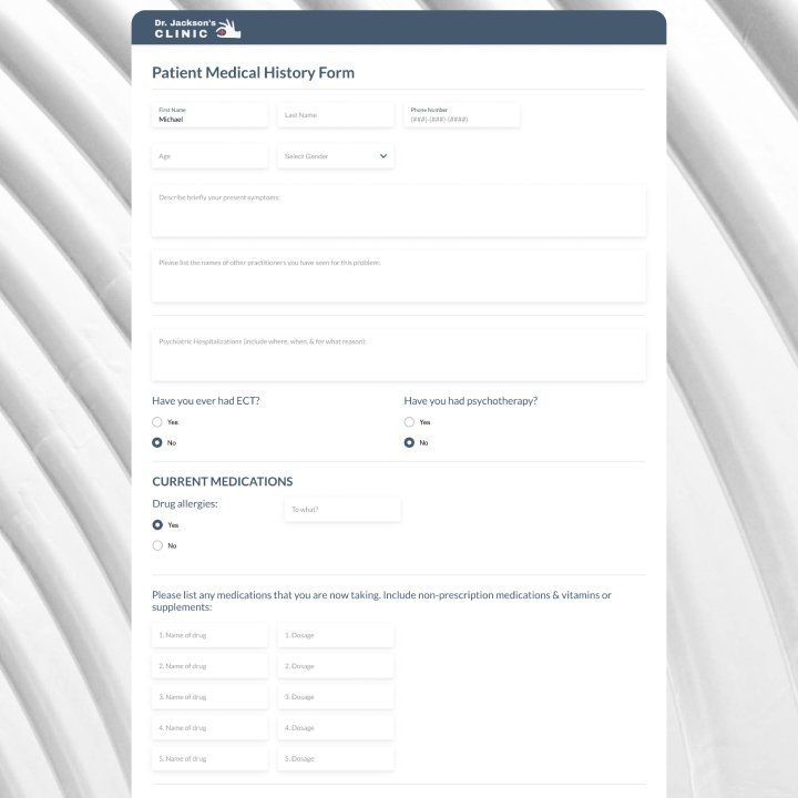 Patient Medical History Form