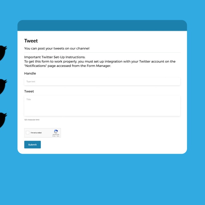Twitter Publishing Form