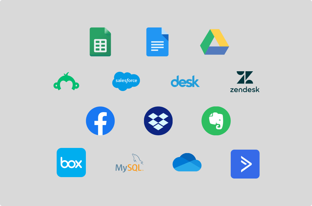 50+ web app integrations