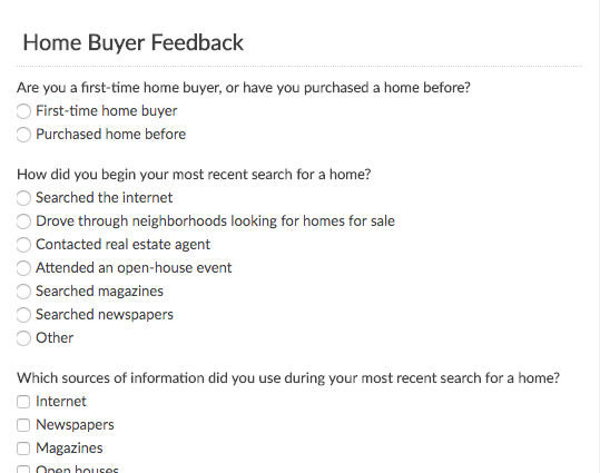 Home Buyer Feedback Form