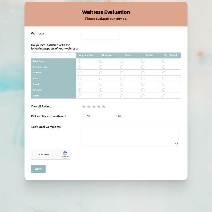 Restaurant Service Evaluation Survey