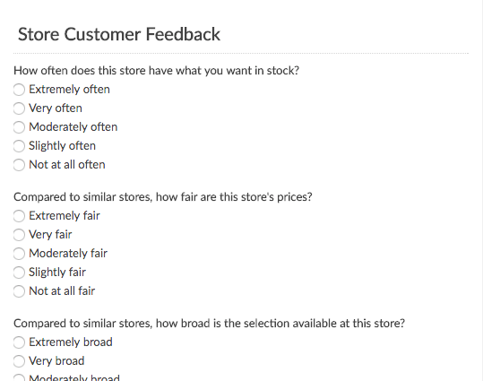 Store Customer Feedback Form
