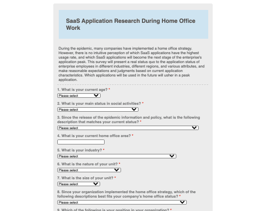 SaaS Application Research During Home Office Work