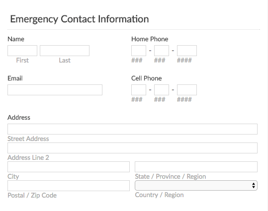 contact information form