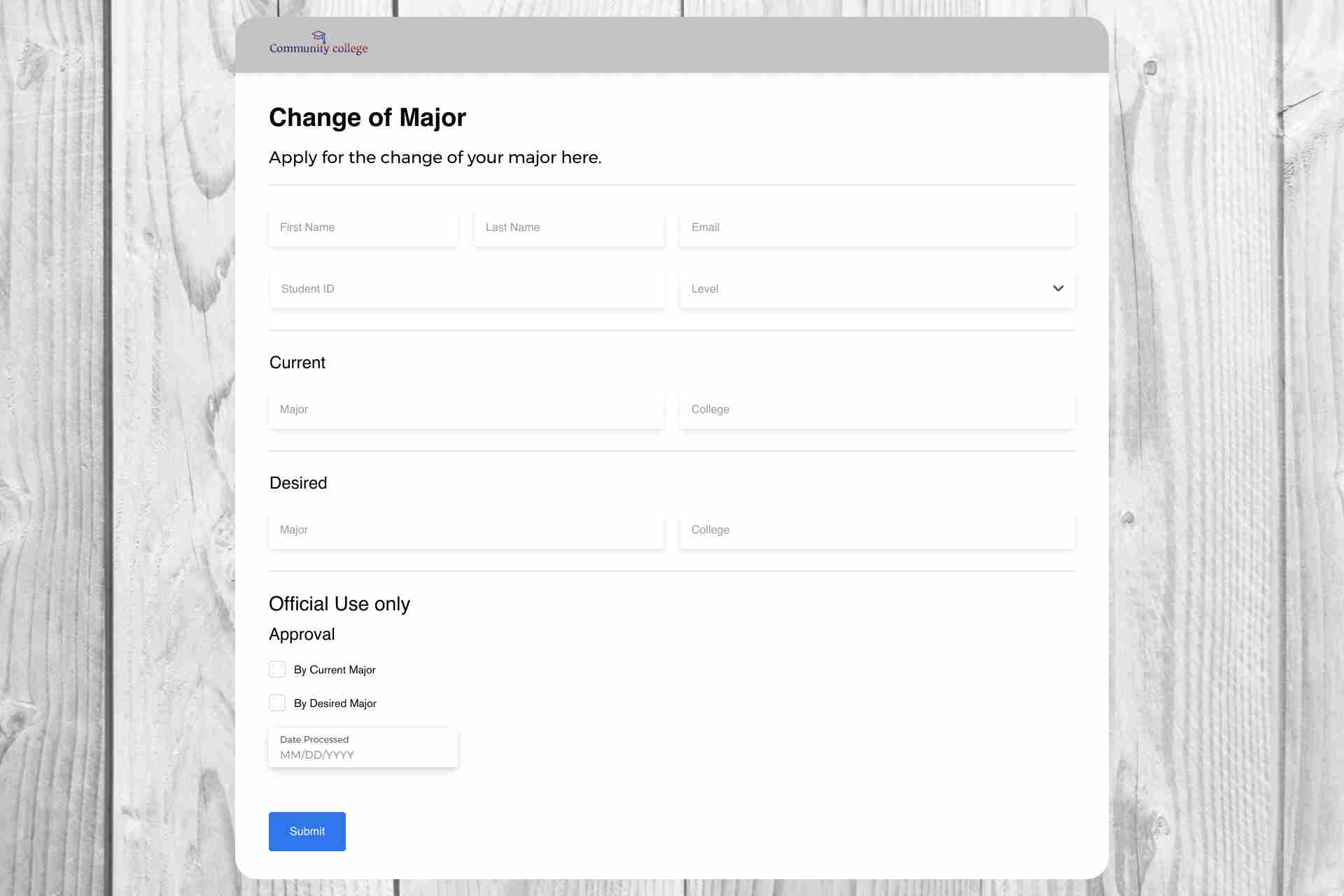 Major Election Form