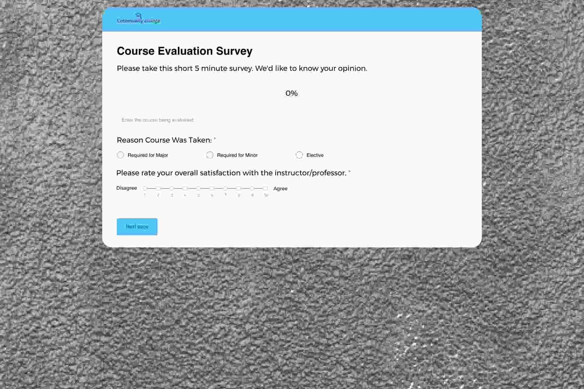Course Evaluation Survey