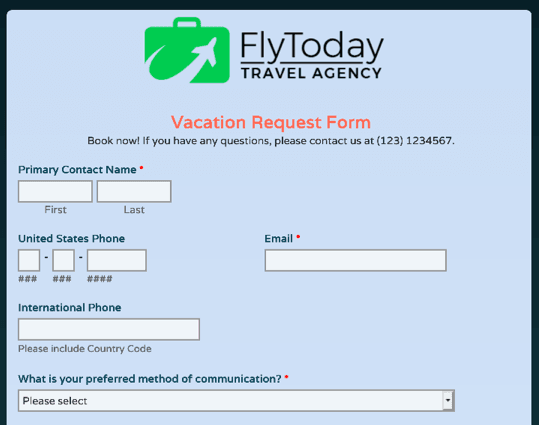 Vacation Request Form