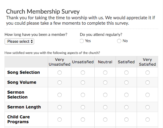 Church Membership Survey