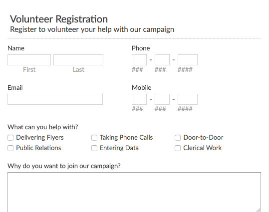 Volunteer Registration Form
