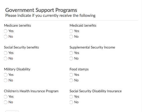 Government Support Survey