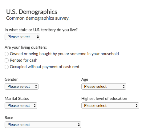 U.S. Demographics Survey