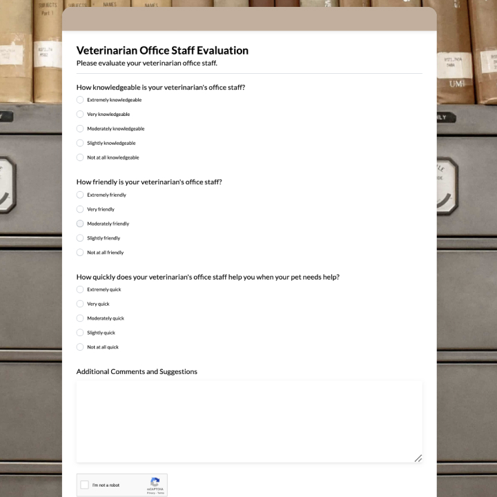 Veterinarian Evaluation Survey