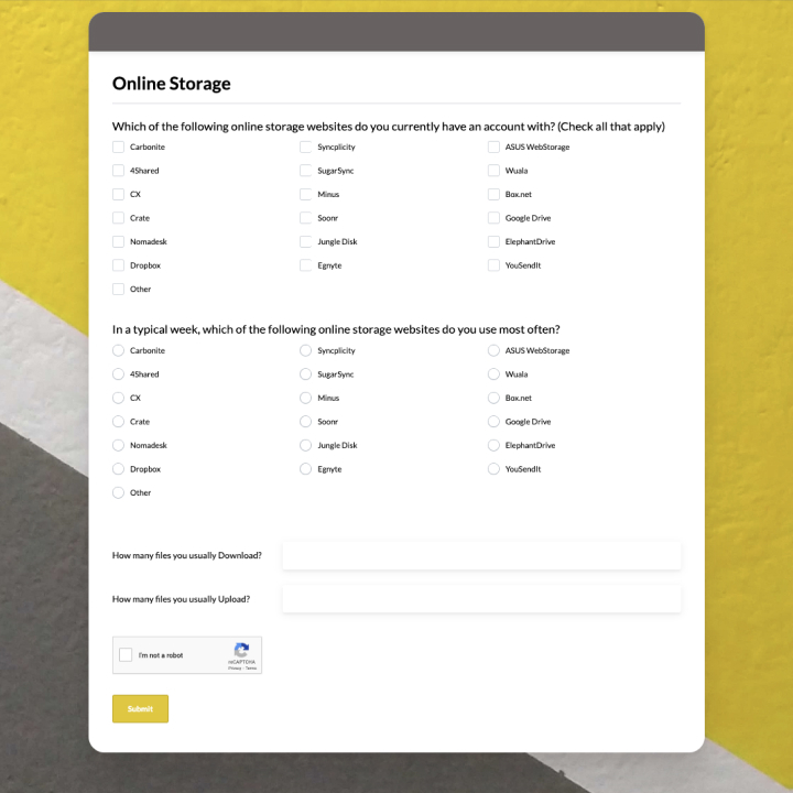 Storage Usage Survey