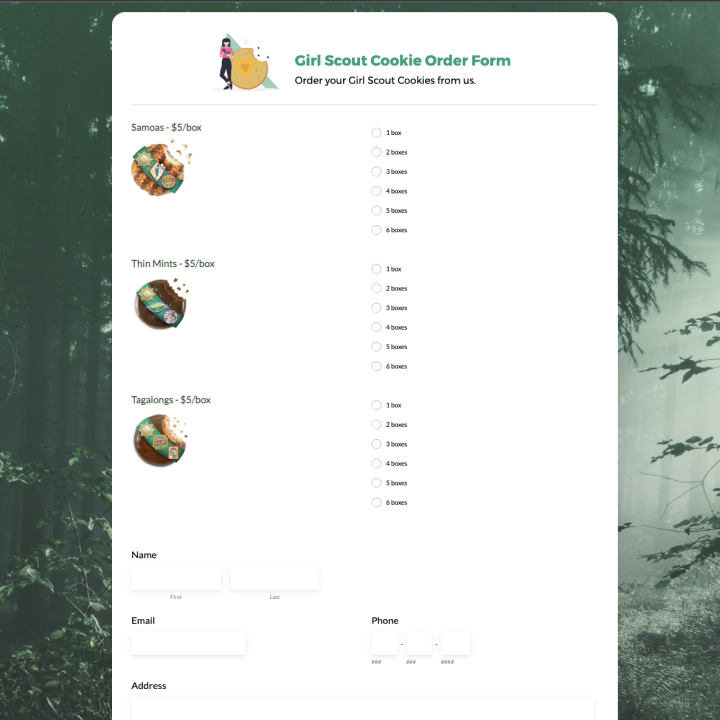Cookie Order Form