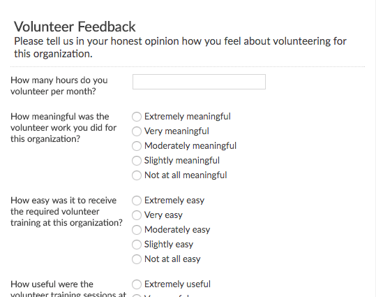 Volunteer Feedback Form
