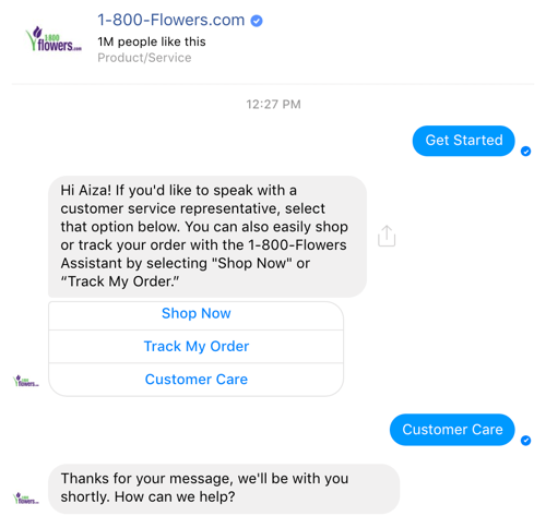 1800 flowers chatbot strategy