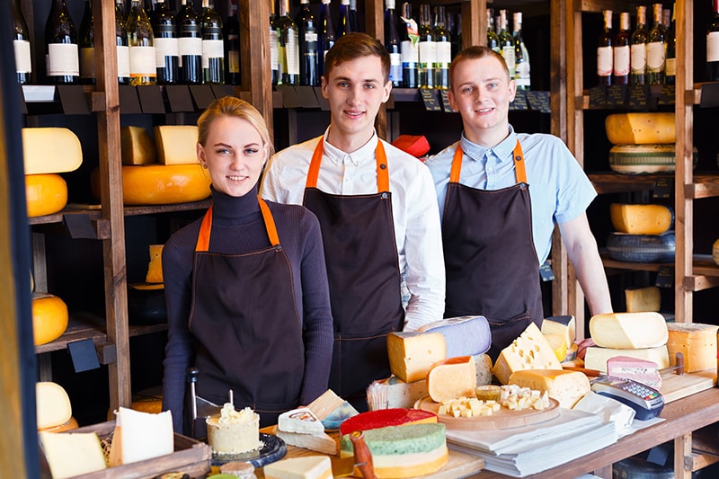 Friendly staff in a store