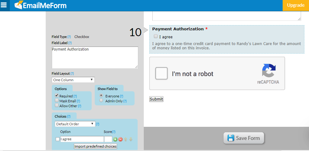 terms and conditions form tutorial 3
