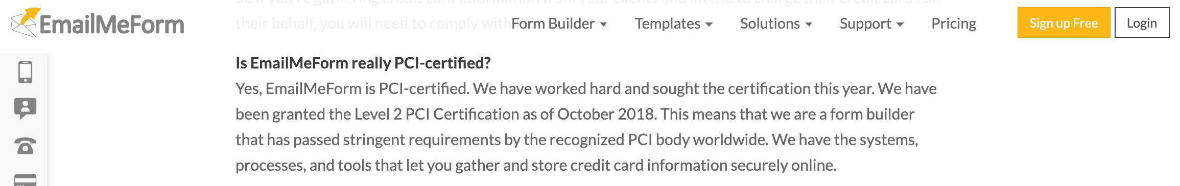 web forms PCI standard