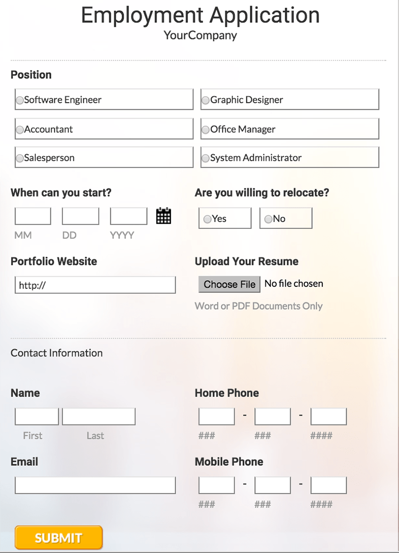 Online Application Template from www.emailmeform.com