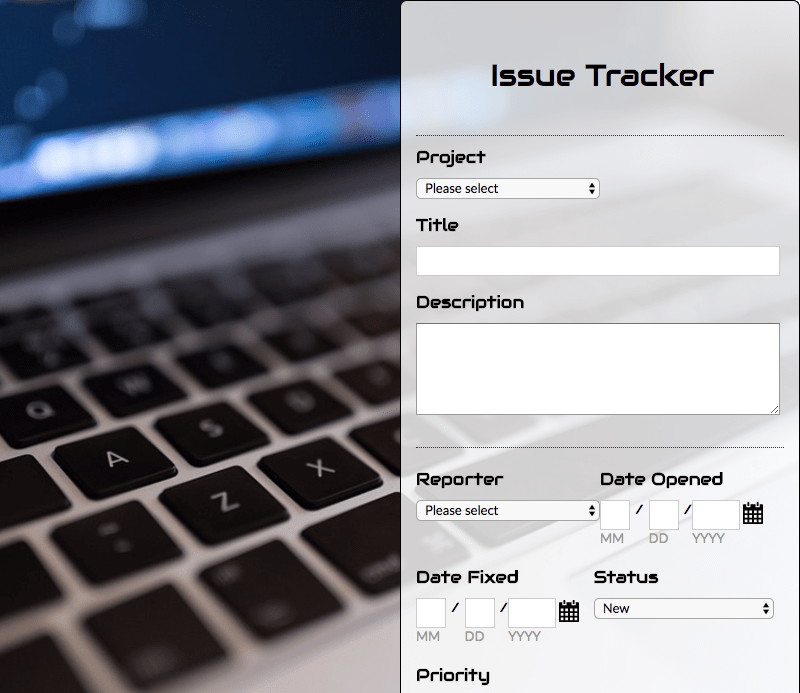 Online Bug Tracking Form