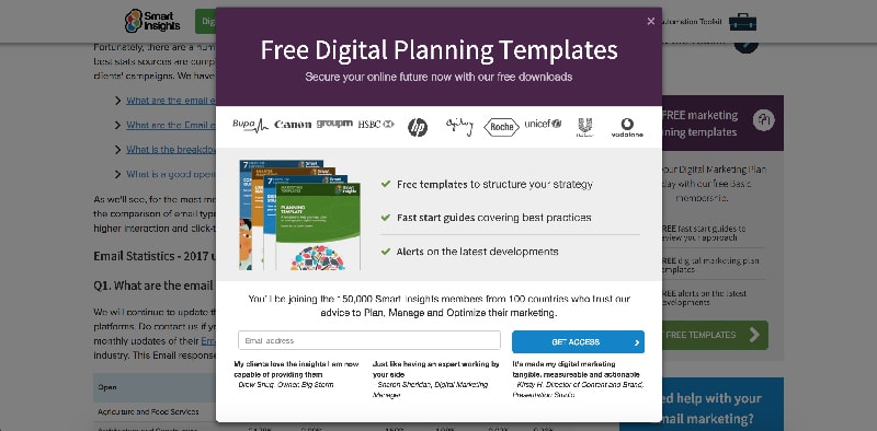 Website Popup Subscribe Form
