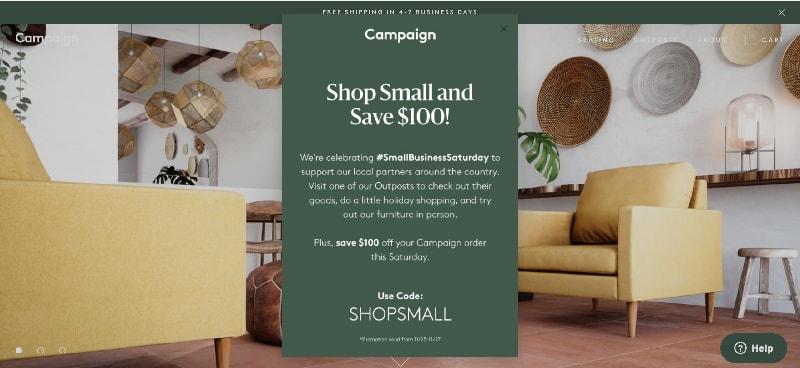 Website popup event promotional form