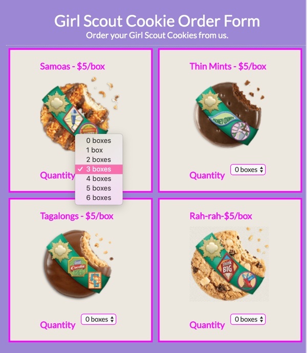 attractice web order form