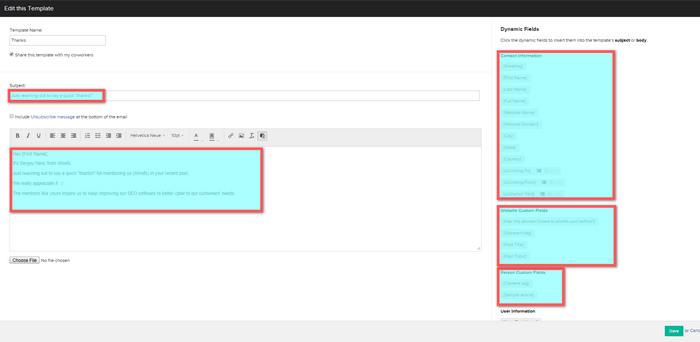buzzstream templates