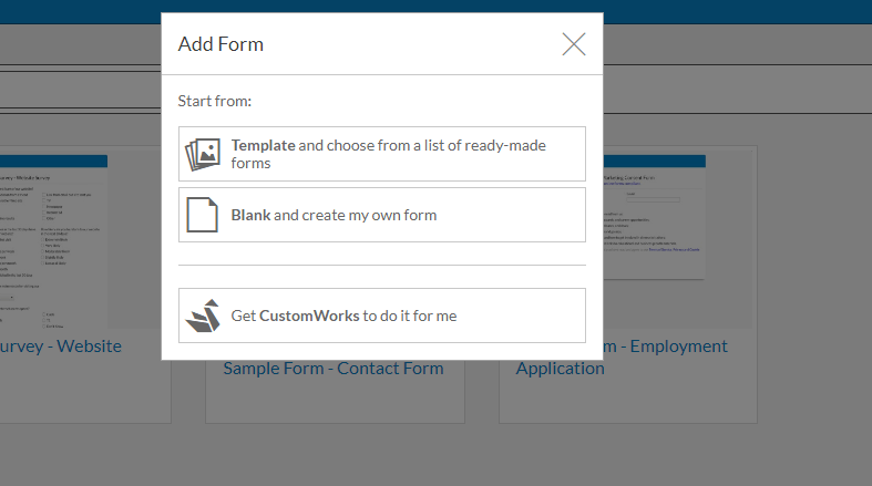 create form from scratch