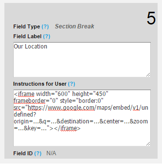 create online form with map