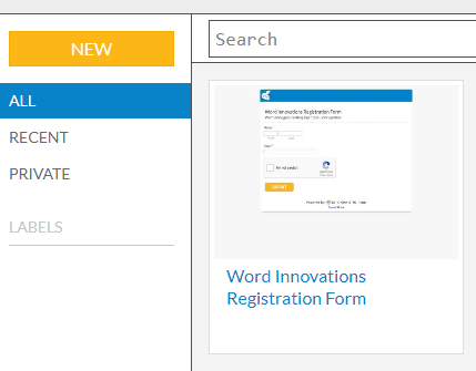 create registration form