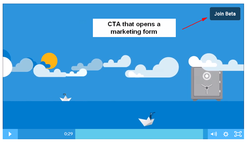 email signup form CTA in a video