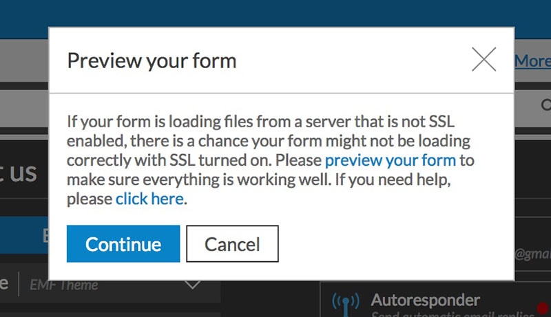Preview Your Form Modal