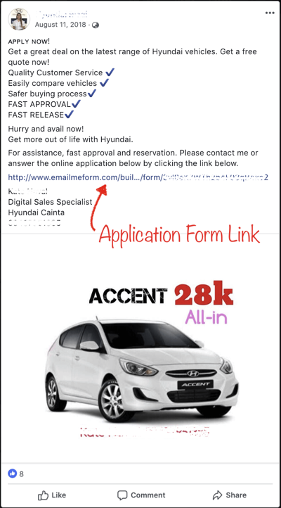 social media marketing online forms