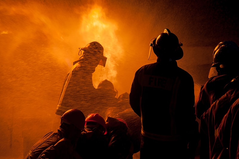 Firefighters Putting out Fires