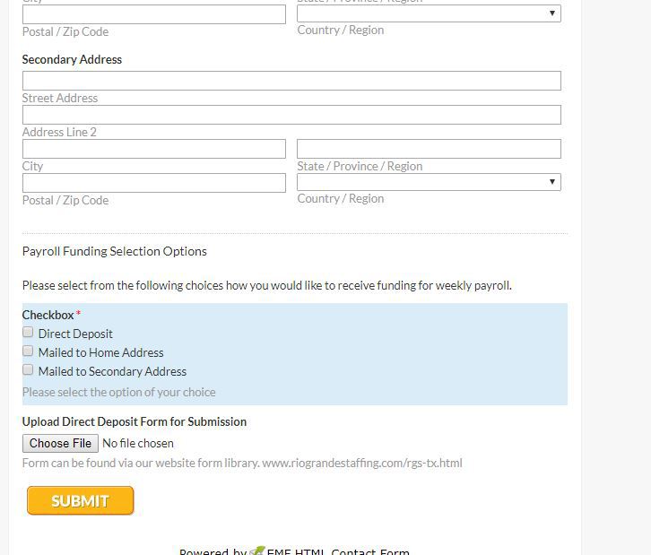 direct deposit form human resource