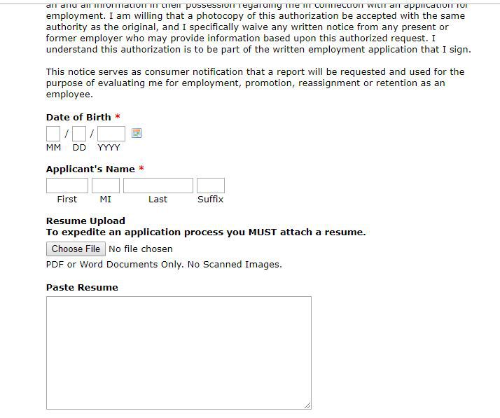 employment application human resources