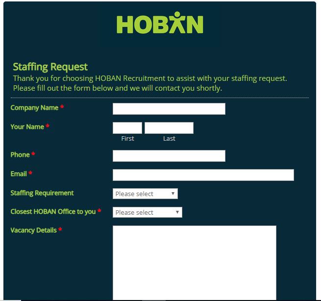 staffing request form human resources