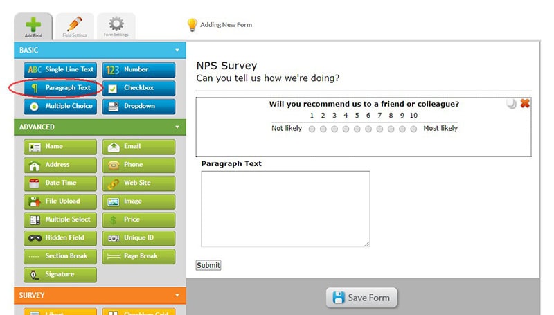 how to create a net promoter score nps survey emailmeform