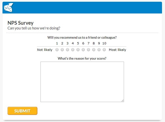 nps survey questions preview