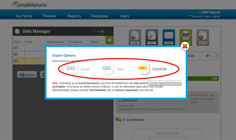 online form builder with database and data manager