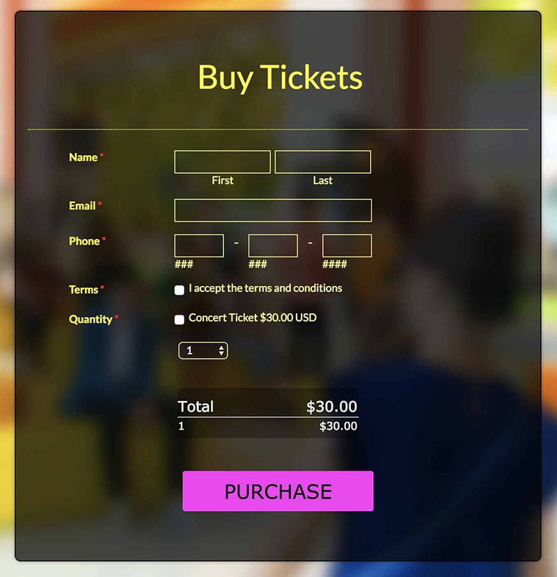 online sports registration sell tickets