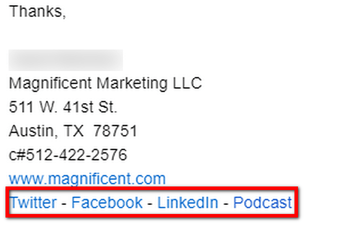 outreach email signature