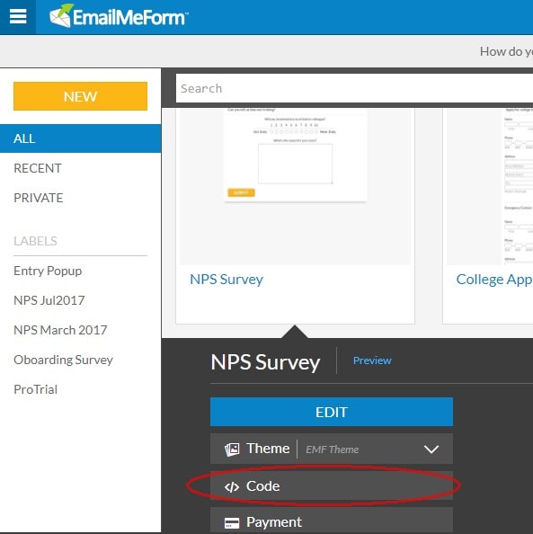 share nps survey questionnaire