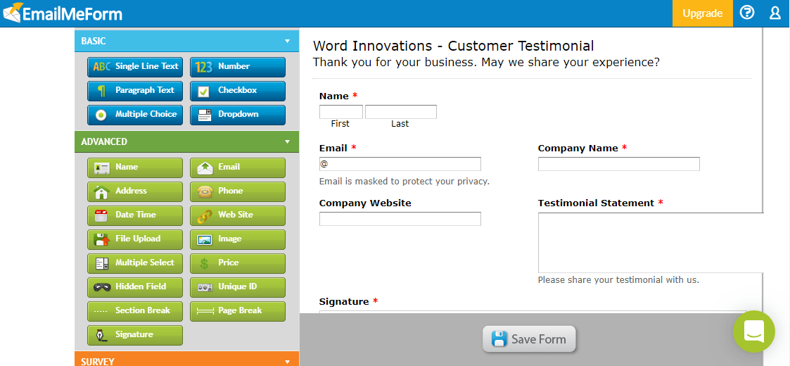 small business online forms